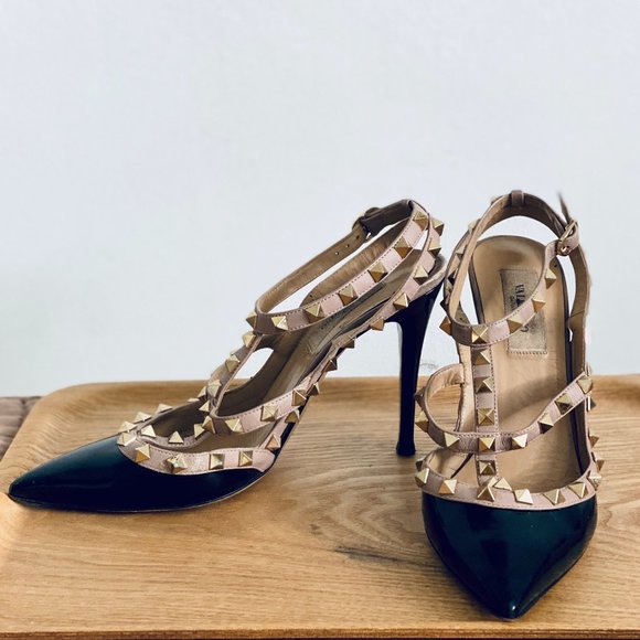 valentino rockstud ankle strap pump